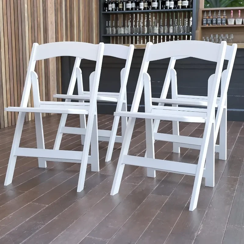 Folding Chairs for Weddings and Formal Events, Stackable Commercial Event Seats with 1,000-lb，Set of 4