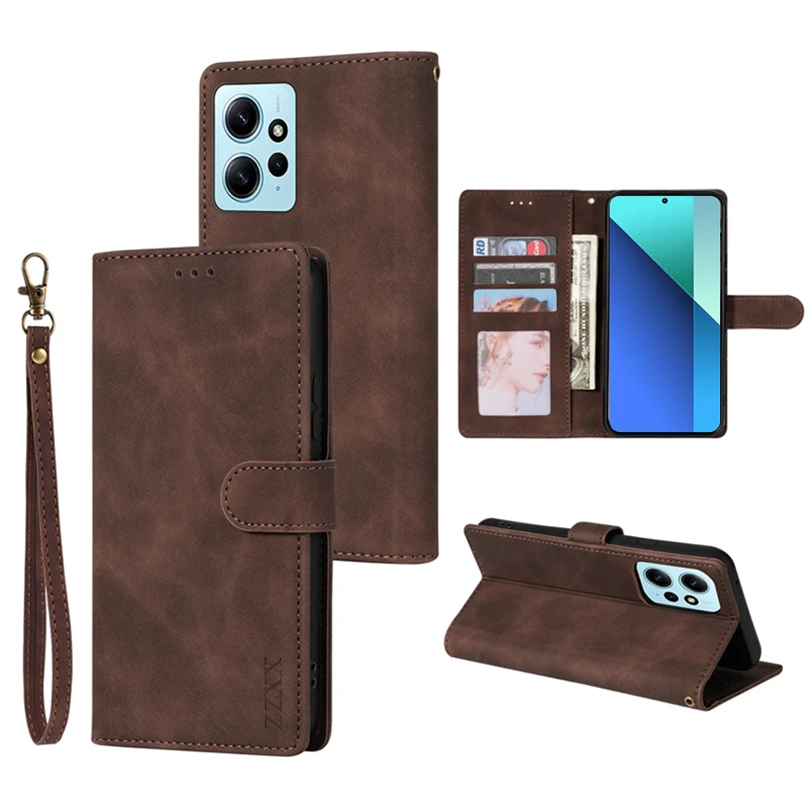 Premium Wallet Leather Case with Card Slot and Magnetic Flip Closure - Skin-friendly Design