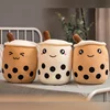 Cute Fruit Bubble Tea Cup Plush Toys Cute Milk Tea Pillow Fruit Boba With Suction Soft Stuffed Hug Toy Home Decor Birthday Gifts 2