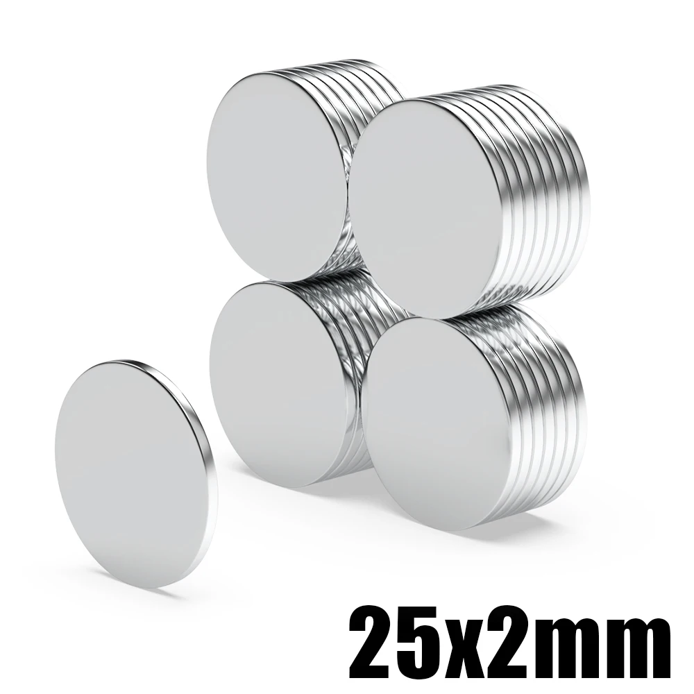 

5/10/20/50/100/200Pcs 25x2 Super Strong Magnet 25mm X 2mm Round Magnetic NdFeB Neodymium magnet N35 Powerful Disc imanes 25*2