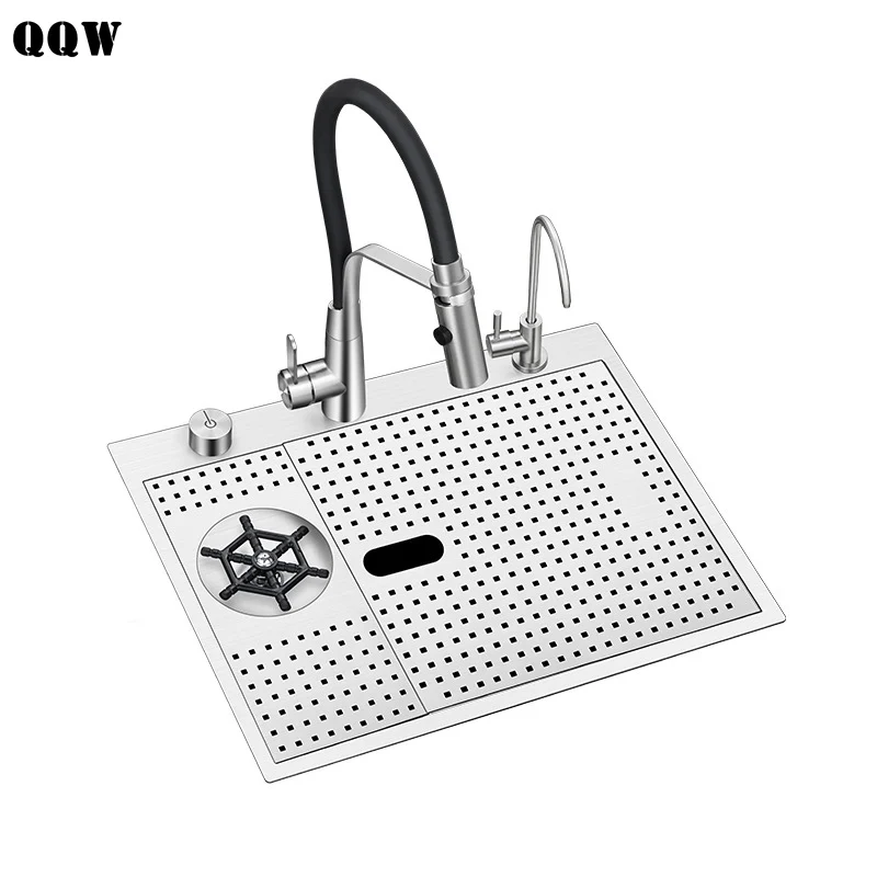 Kitchen Sink High Pressure Cup Washer Sink Stainless Steel Vegetable