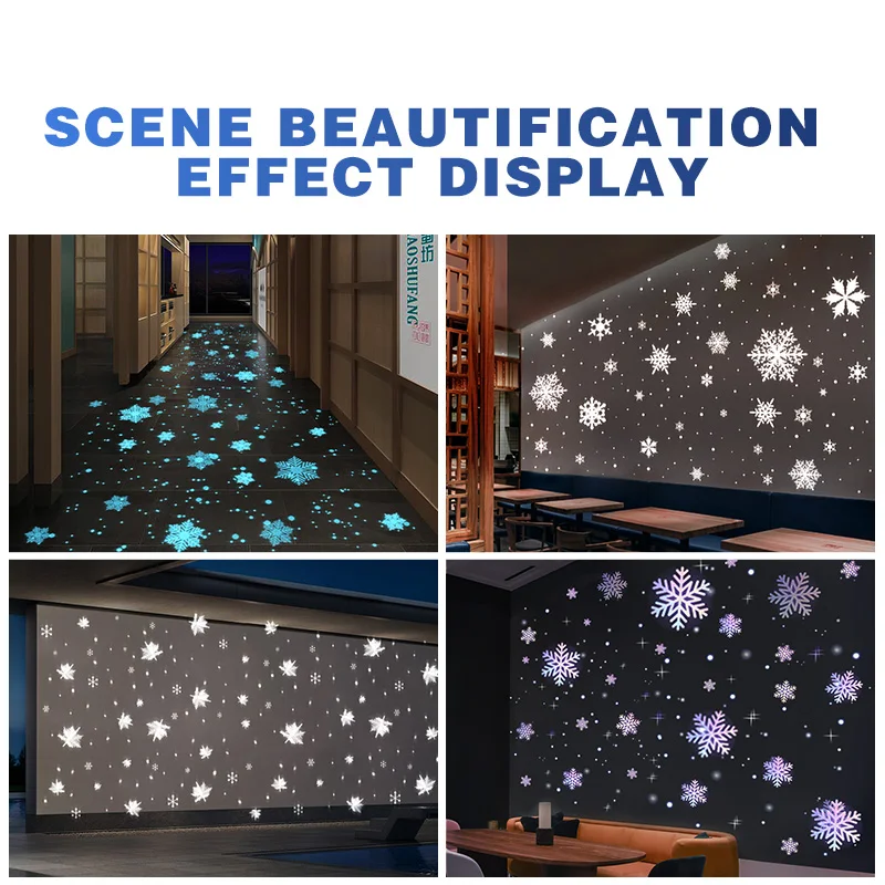 Snow projection light logo store company interior wall falling flow map atmosphere creative decorative lights 4