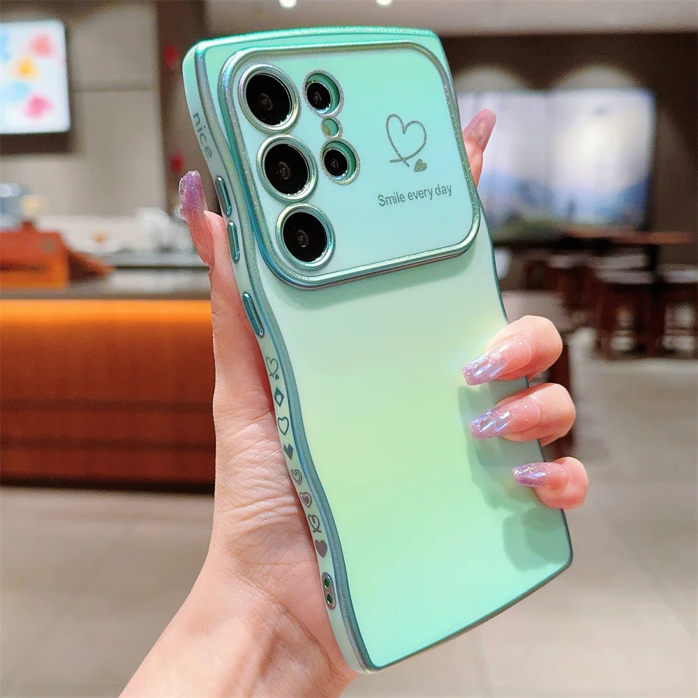 Shockproof Phone Case With Glitter Heart Design For Samsung_voghion.com