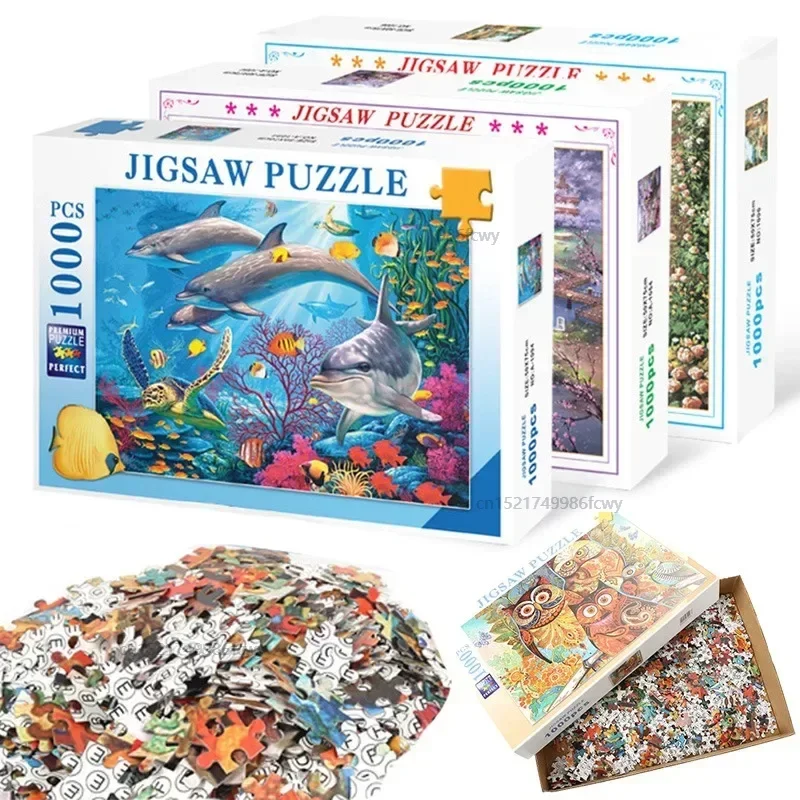 

1000 Pieces Puzzles for Adults Paper Jigsaw Puzzles Educational Toys Intellectual Decompressing DIY Large Puzzle Game Gifts