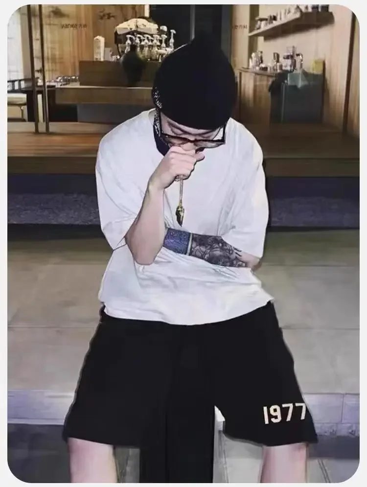 Men's Straight-Leg High-Waisted Casual Trendy Sweatpants Loose Fit Summer Style For Youth Fashionable Sporty Pants