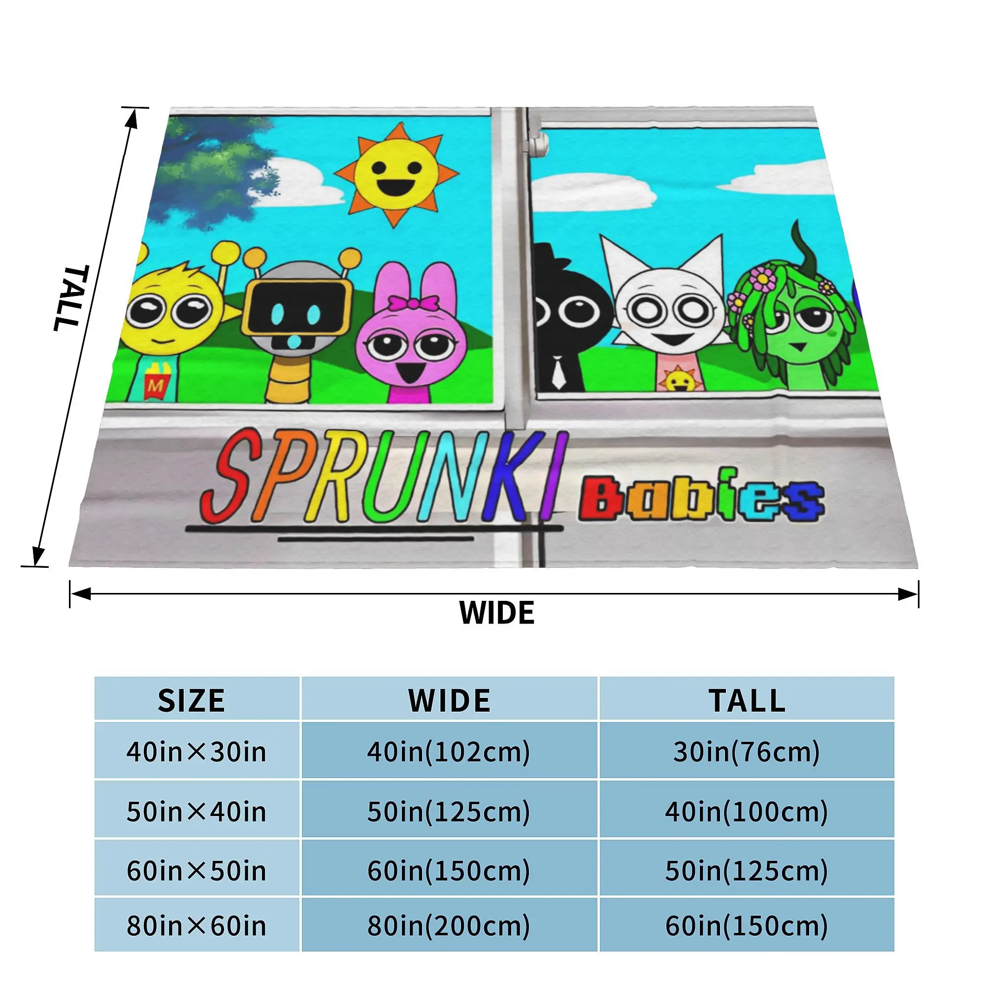 Sprunki Incredibox Wenda Oren Funbot Blankets Beats Game Flannel Throw Blankets - Picture 16 of 21