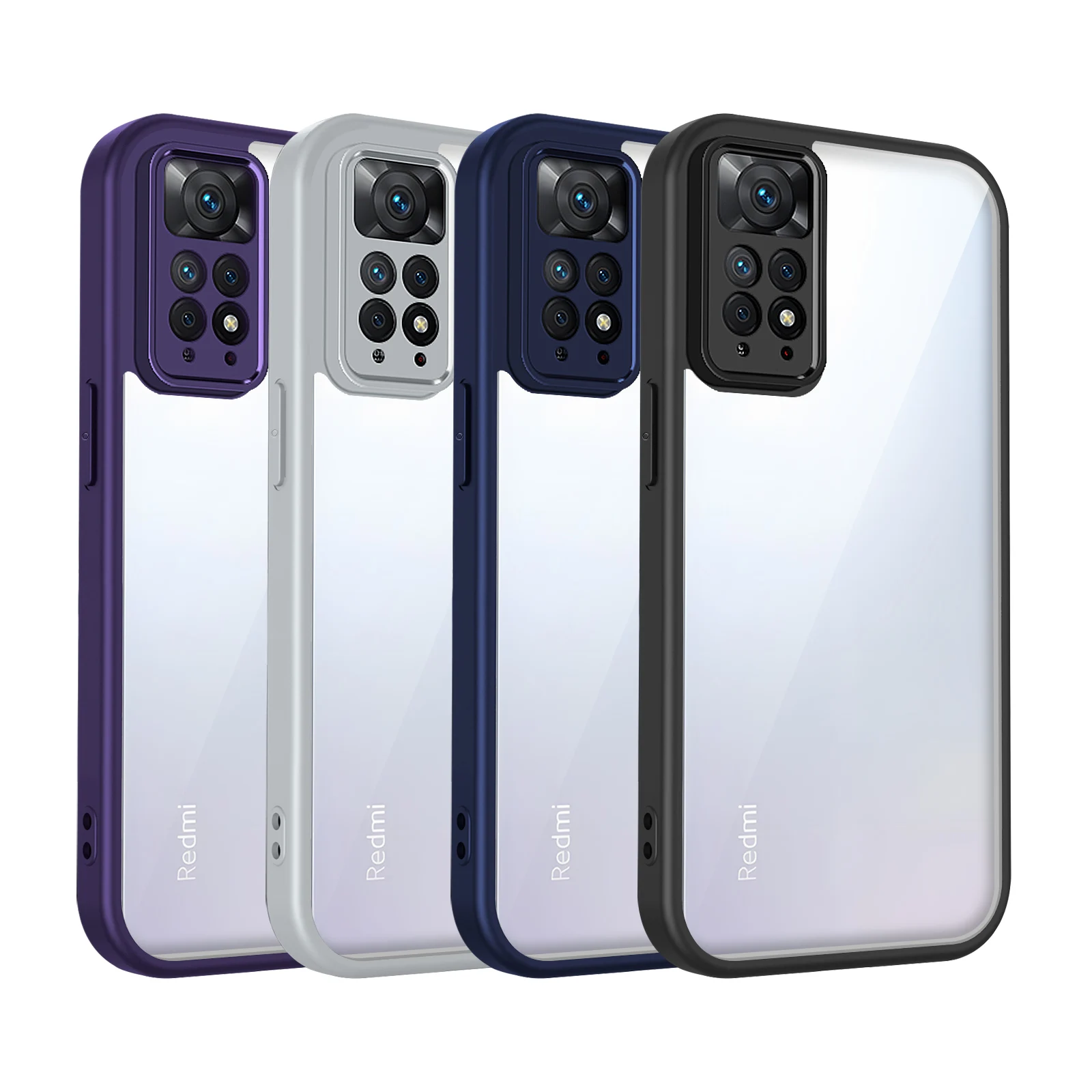 Durable Shockproof Matte Acrylic Phone Case - Clear Hard Cover