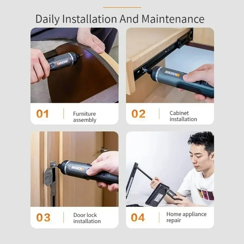 YoupinWorx 전기 스크루 드라이버 세트, 스마트 전기 무선 USB 핸들, 충전식 도구, 30 비트 세트, 4V