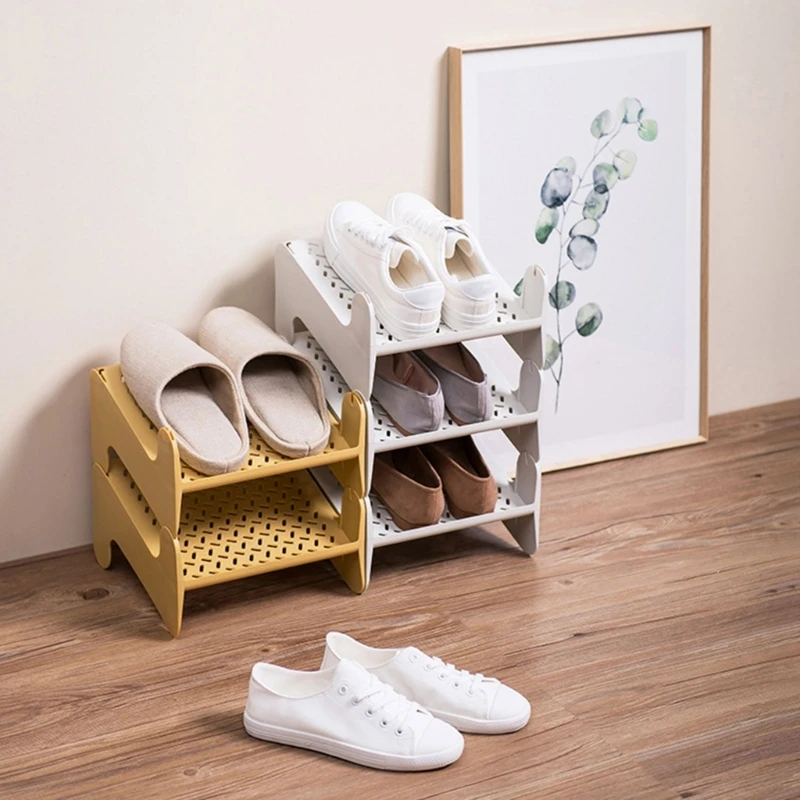 Stackable Shoe Storage Rack Hollow Pattern Footwear Holder G5AB 4