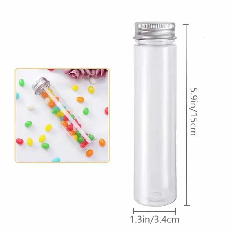 10/20/30Pcs 110ml PET Test Tubes Transparent Plastic Candy Facial Mask Rubber Capsule Packaging Box With Screw Lids Party Favors