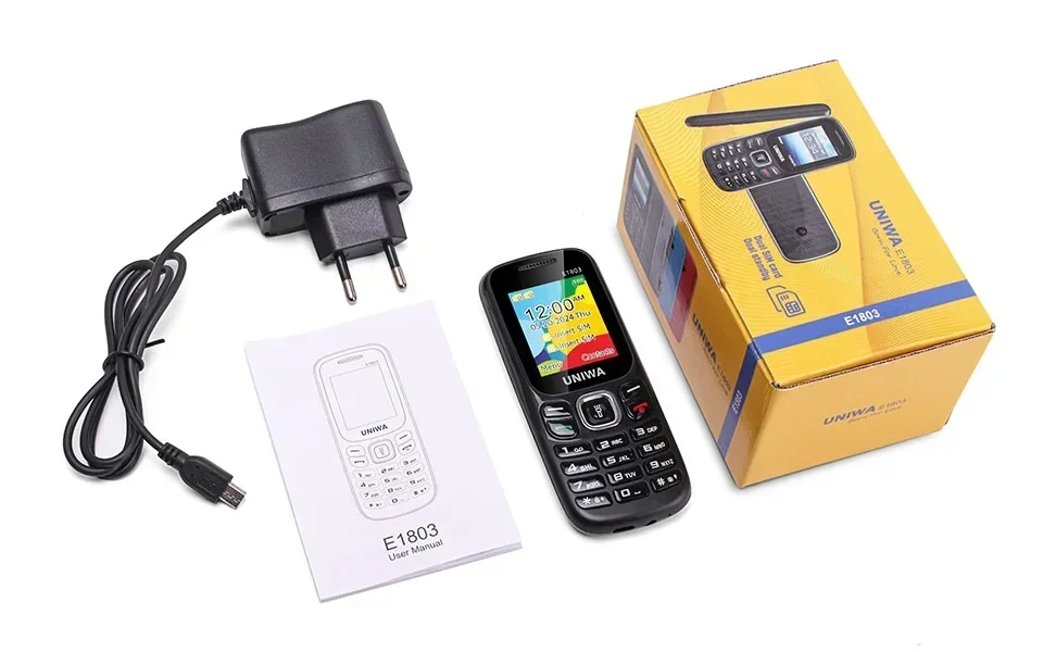 UNIWA E1803 2G Keypad Phone Cellphone 1.77 Inch Push Button 800mAh Telephone for Senior Elder Wireless radio GSM phone
