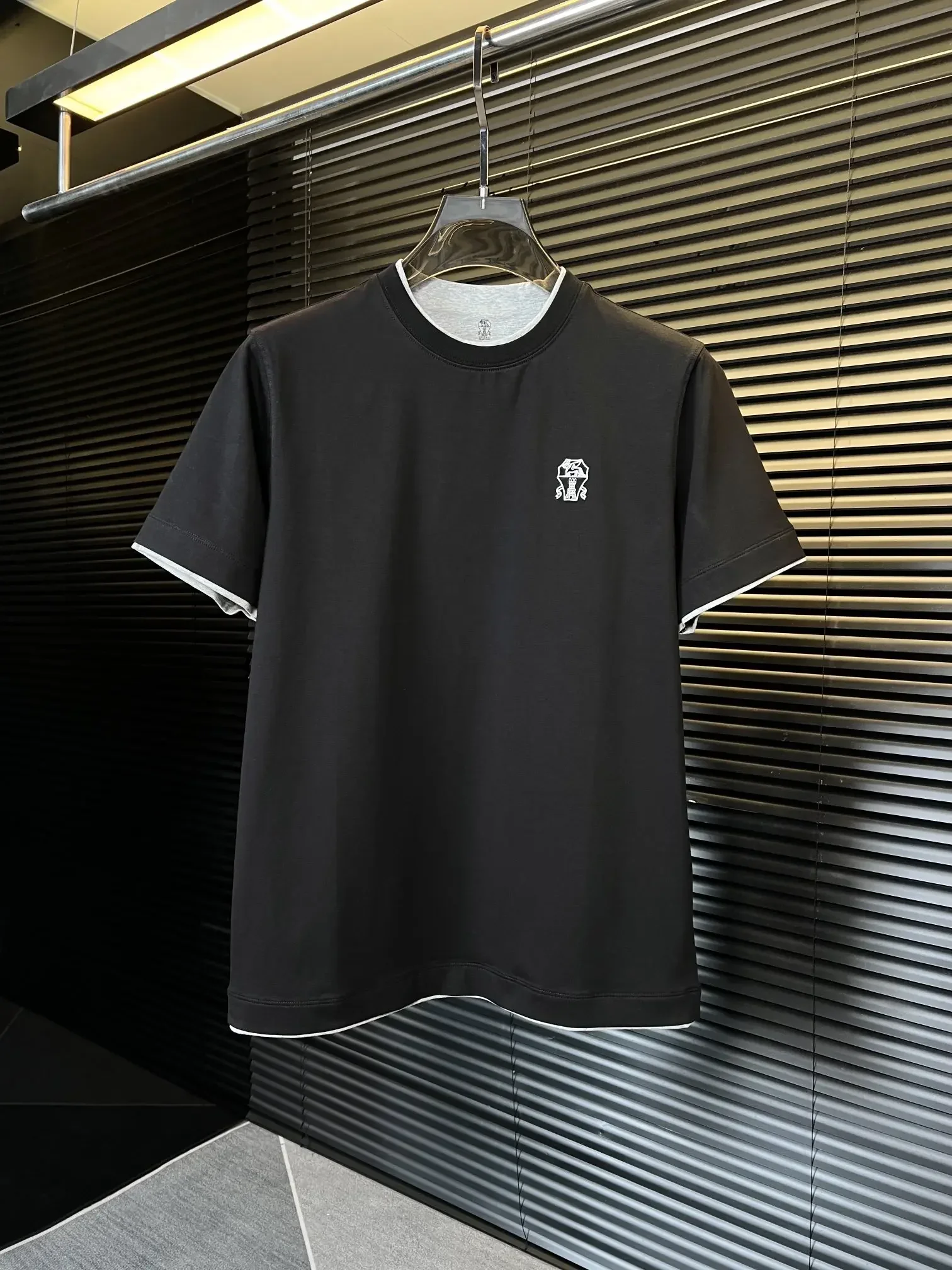 

2024 SIJITONGDA Shirt silk men 2024 summer new short sleeve breathable thin embroidery quality big size M-3XL