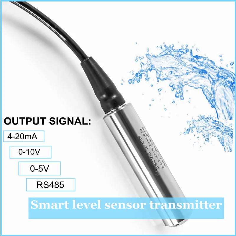 Liquid Level Sensor Pressure Sensor 5m 10m 15m Submersible Level Pressure Sensor Transmitter DC24V Water Tank Control Liquids Meter
