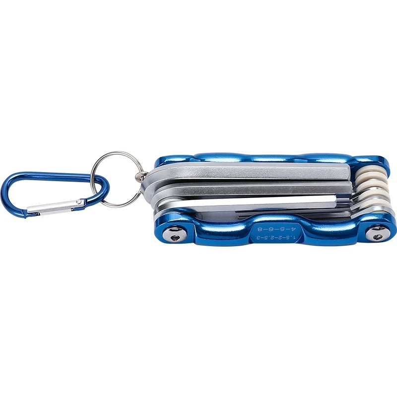 8-in-1 folding hexagonal wrench CR-V material multi-functional folding wrench for cycling/work Portable hand tool set 5