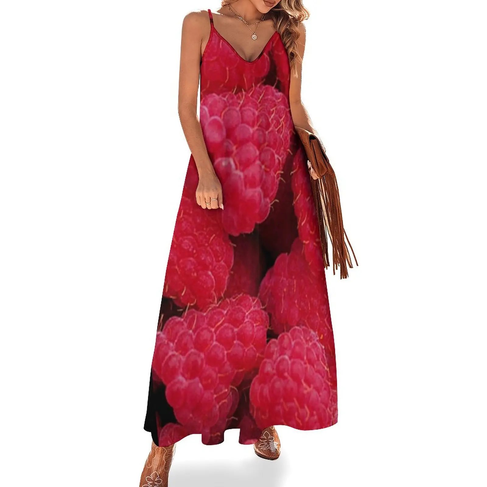 

Raspberries Sleeveless Dress Aesthetic clothing luxury woman evening dress