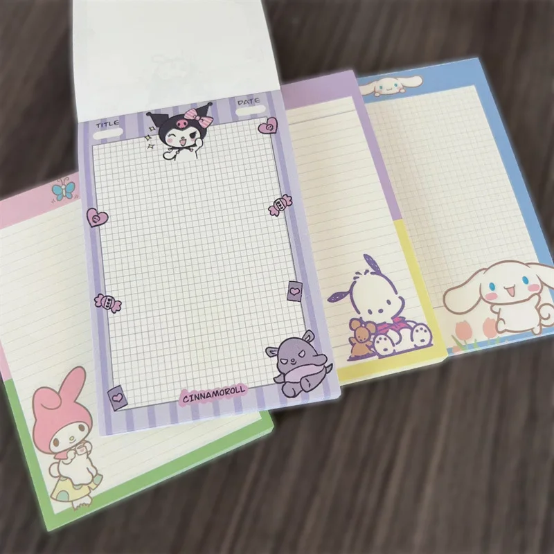

Pochacco Notebook Square Book New Sanrios Kawali Kuromi Cinnamoroll Message Paper My Melody Stationery Cute Kids Gift for Girls