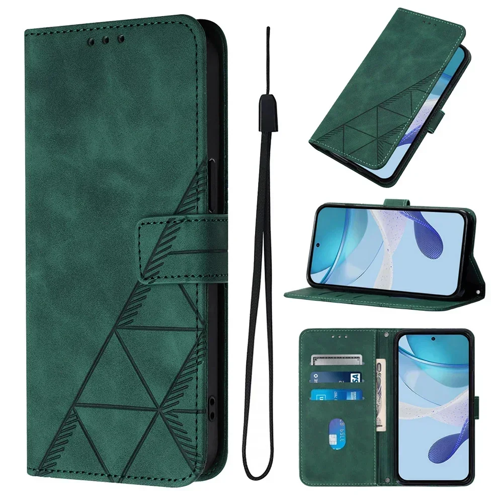 Geometric Leather Wallet Case