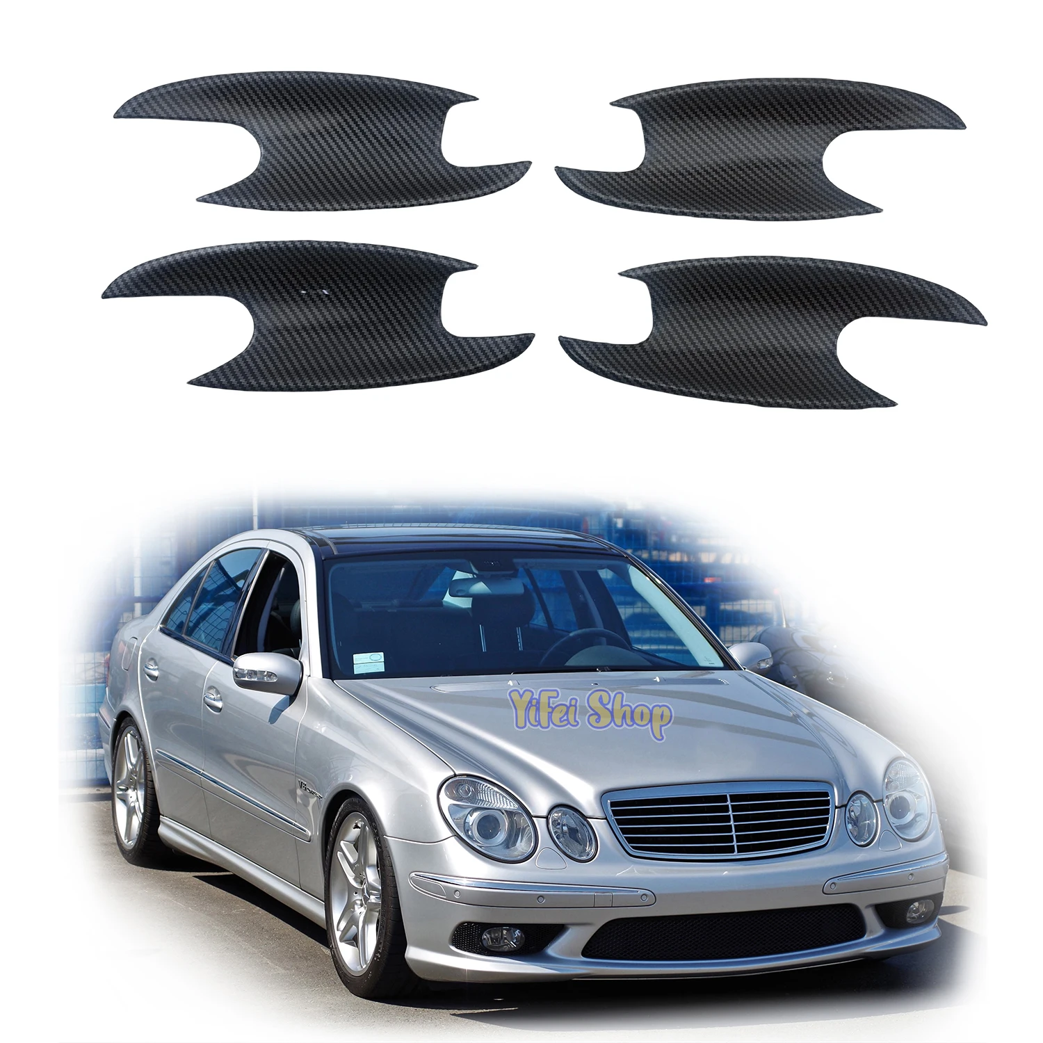 

For Mercedes Benz W220 W221 1996 - 2005 Yifei New ABS Chrome Car Accessory Door Handle Bowl Covers Trim Paste Style