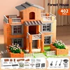 Mini DIY Abricklayer Buildsahouse Cottage Building Villa Simulation Mini Brick Assembly Block Children House Building Toy Gift 6