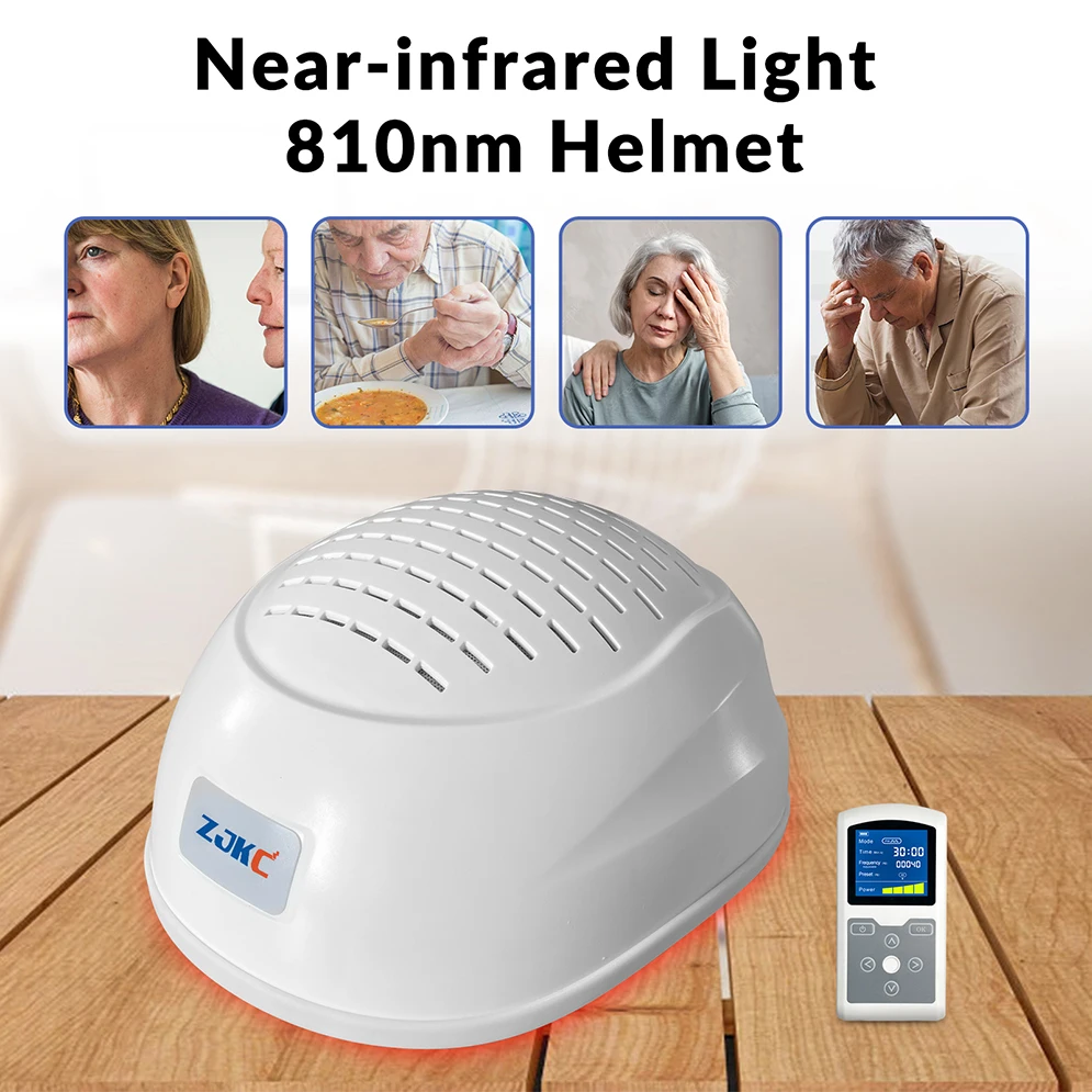 ZJKC 810nm Photobiomodulation LED Brain Therapy Helmet for Stroke Alzheimer Parkinsonism Mental Illness Infrared Light Treatment