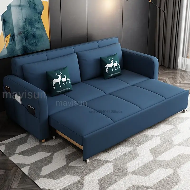 Sofa Bed Foldable Storage 1.2m 1.5m Latex Sitting Lying Multifunctional Double Living Room Small Family Sofa Dual Purpose