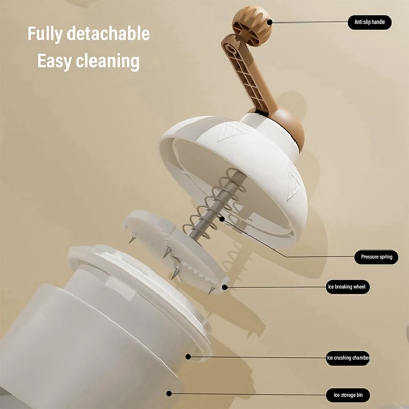 Shaved Ice Machine Ice Crusher Hand Operated Shaved Ice Maker Household Portable Small Machine Kitchen Tool Durable 2