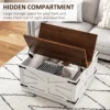 Homcom Coffee Table with Flip Top Hidden Storage, Square Center Table White 2
