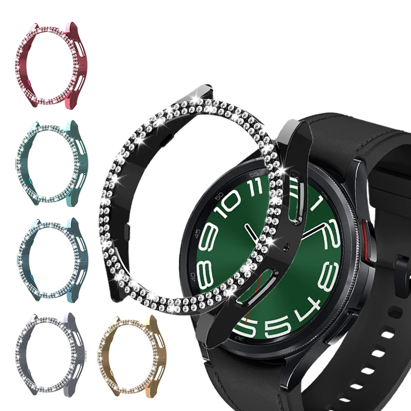 Custodia Bling Per Samsung Galaxy Watch 6 44Mm 40Mm Diamond Pc Bumper Cover Protettiva Galaxy Watch 6 44/40Mm Accessori Smartwatch