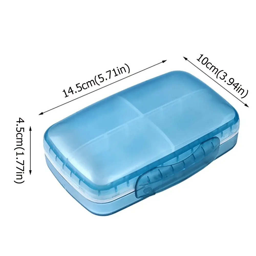 8 Compartments Weekly Pill Case Waterproof Moisture-proof Medicine Storage Box Detachable Large Capacity