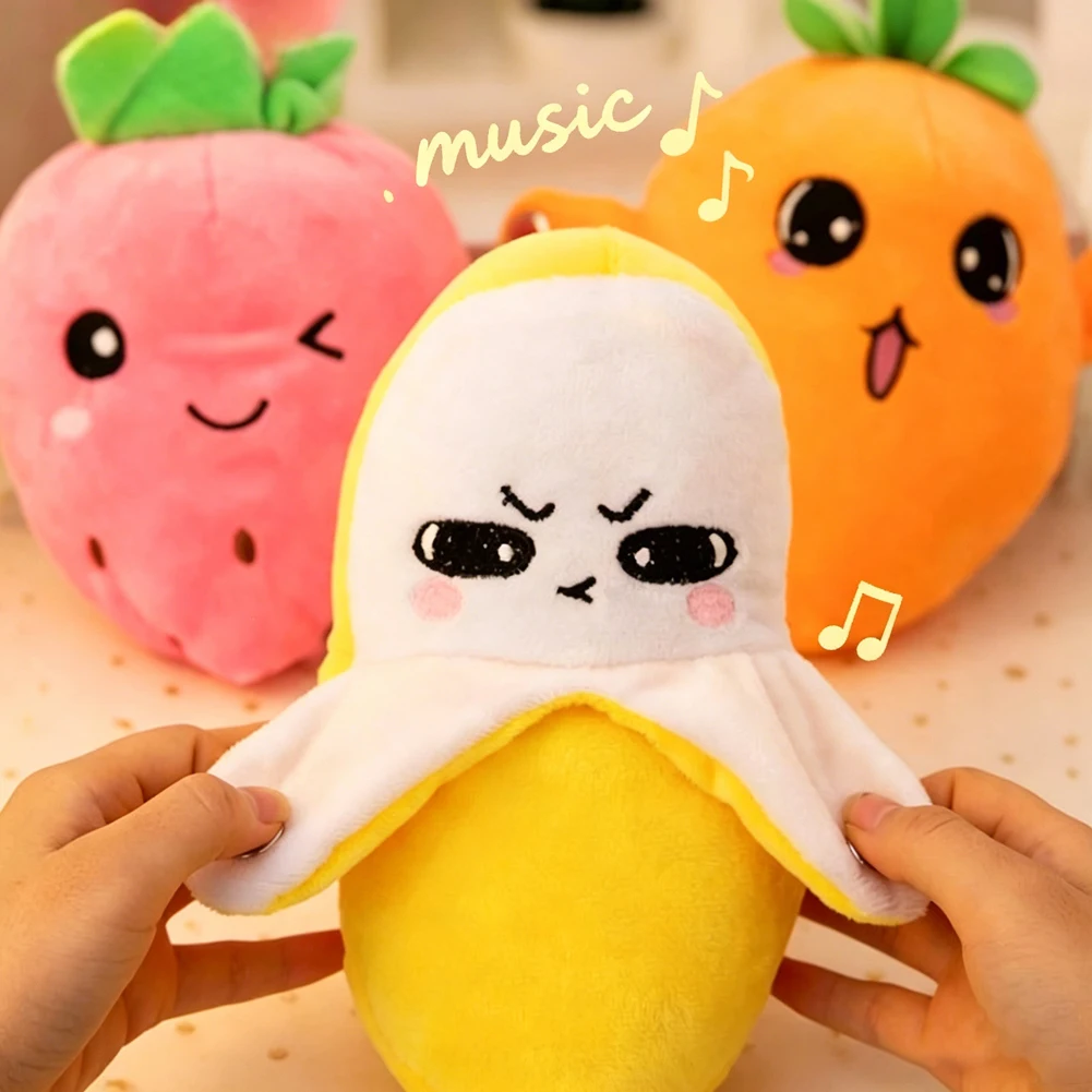 창의적이고 독특한 음악 리듬 부모-자녀 상호작용 플러시 인형 바나나 과일 유도..