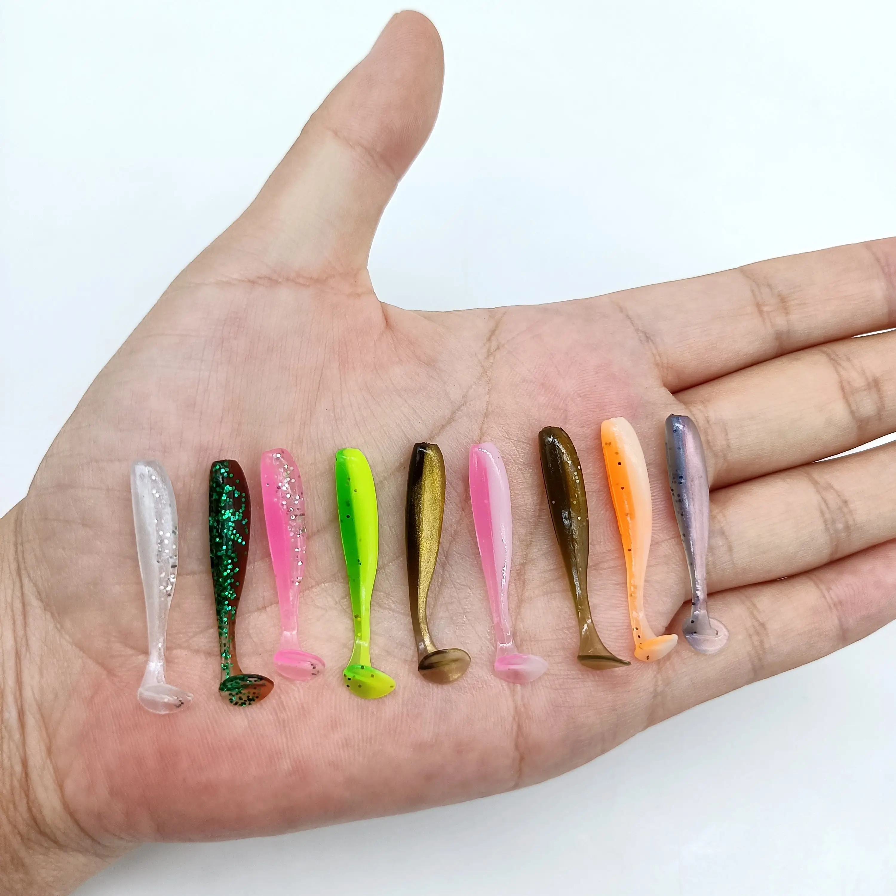 Micro Soft Fishing Lures 0.35g/35mm T-tail Worm Lure Small Artificial Bait Jig Wobblers Bass Pike Fishing Tackle 10PCS fishing lure