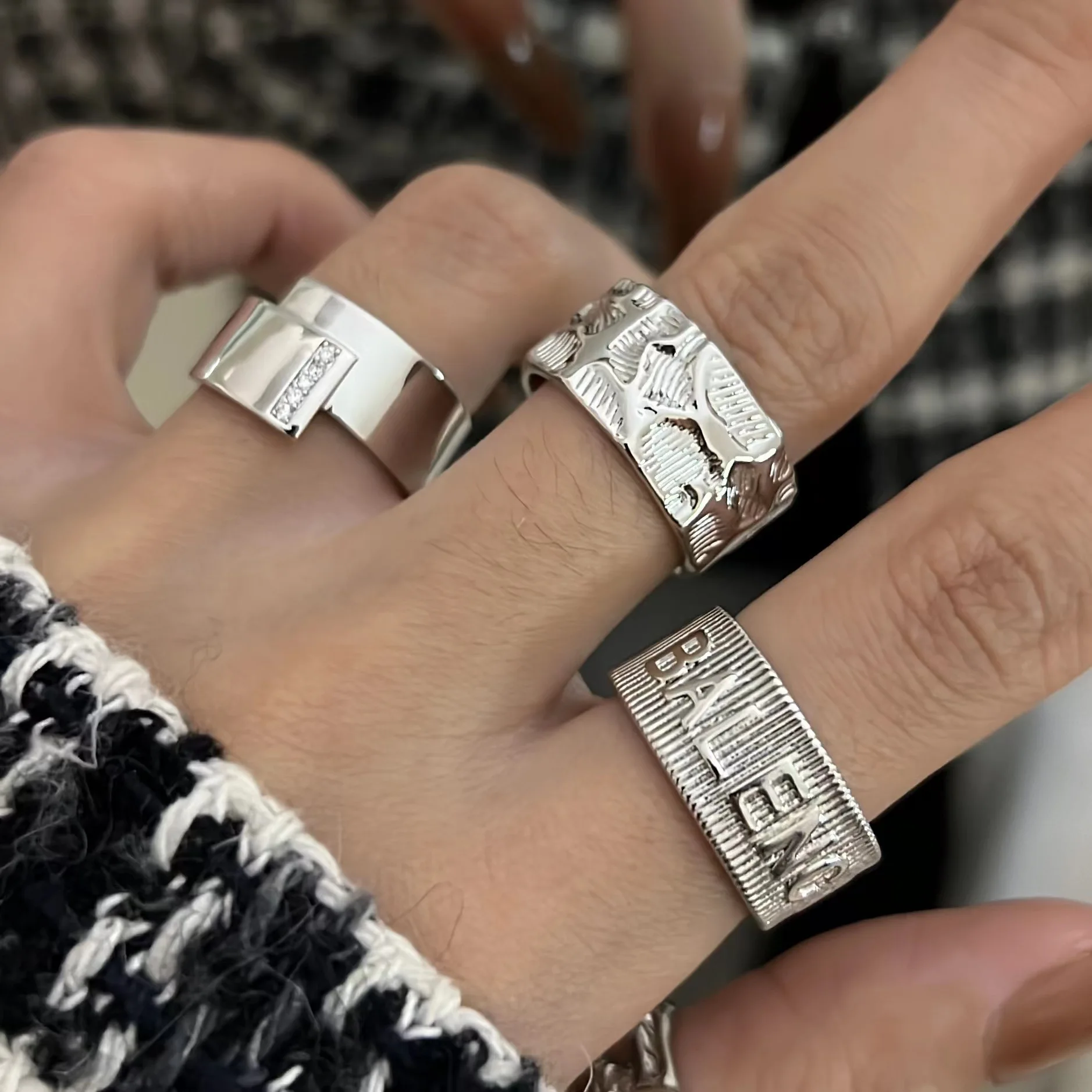 Ring Texture Niche Normcore Bag Light Luxury Minority Irregular Necklace for Women  Necklaces