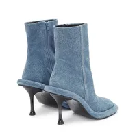 Autumn Winter New Blue Denim Short Boots European American High Heel Thick Sole Round Toe Side Zipper Women's Shoes Size 35-43 - Image 3