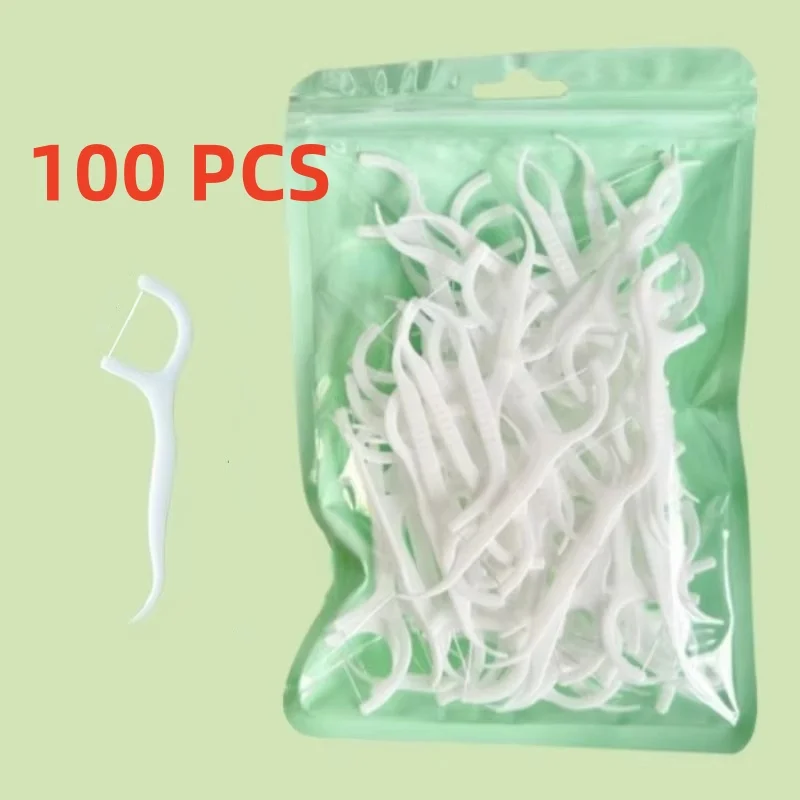 Dental floss sticks deep cleaning oral care portable disposable hygienic daily travel 100PCS dental floss sticks