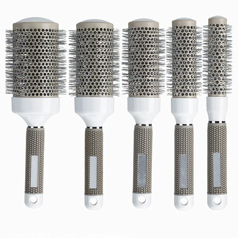 5 Size Ceramic Ion Hair Brush Nano Hairbrush Thermal Ceramic Ion Round Comb Hairdressing Hair Salon Styling Drying Curling 5