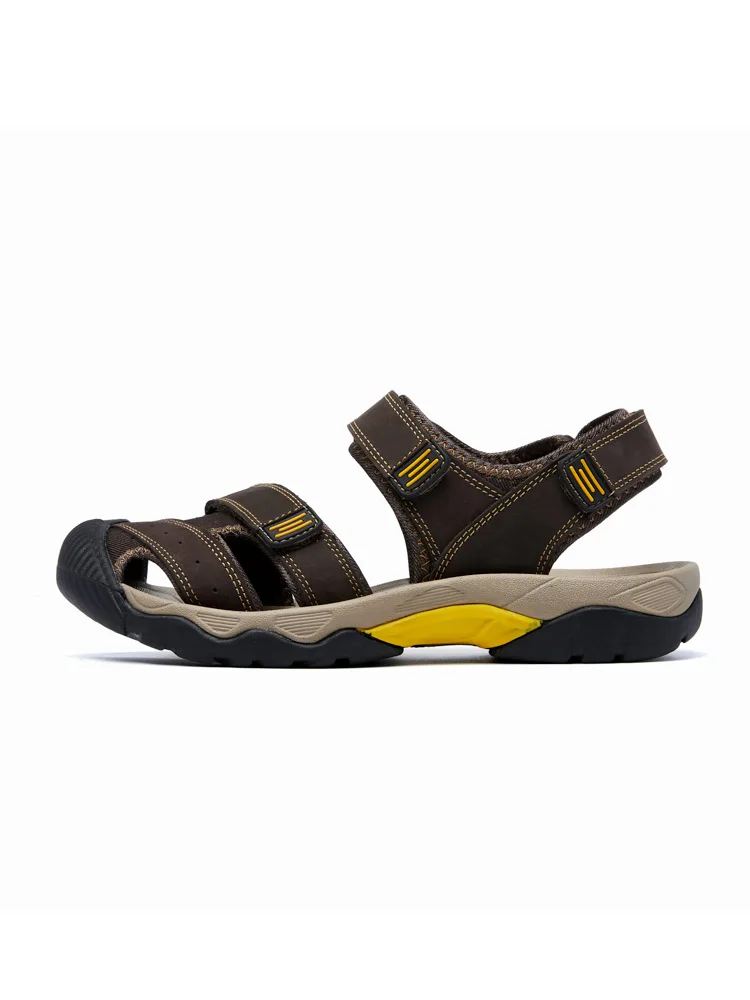 2023 New Arrival Breathable Leather Sandals Outdoor Beach Fashion Big Size Men's Summer Shoes Slip-on Slippers_voghion.com