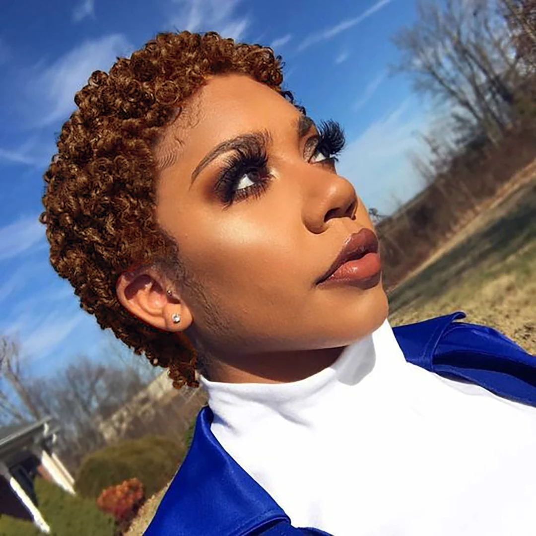 

Синтетические парики Nicelatus для чернокожих женщин, Короткие вьющиеся парики, Короткие афро вьющиеся парики, короткие искусственные волосы для чернокожих женщин