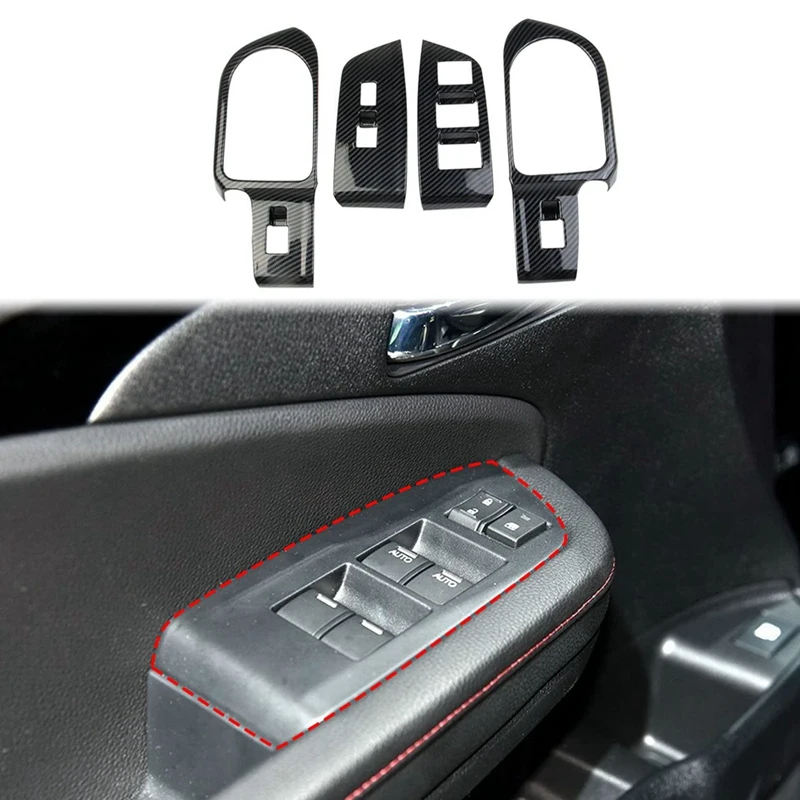 

For Honda Ridgeline 2021-2023 Window Lift Switch Panel Rear Cup Holder Cover Trim Accessories Parts Carbon Fiber