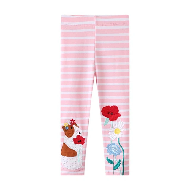 Jumping metros nova chegada mouse applique leggings do bebê calças