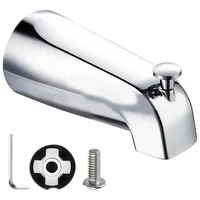 Sliding Bath Spout Bathtub Faucet With Diverter Solid Construction Brushed Nickel Finish Easy Operation Complete Accessories 1