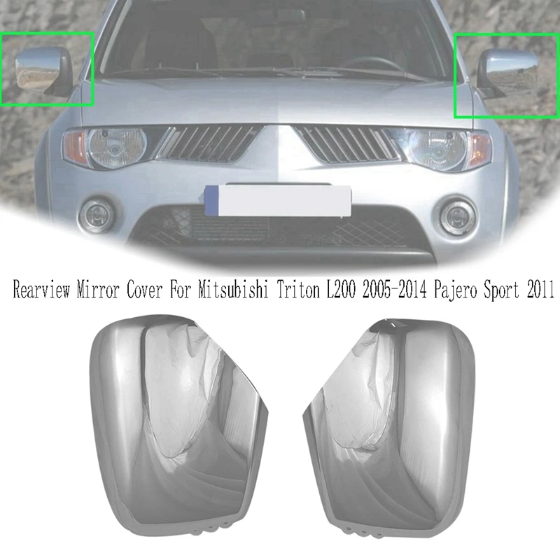 Car Door Rearview Mirror Cover Paste Type Door Wing Mirror Cap For Mitsubishi Triton L200 2005-2014 Pajero Sport 2011