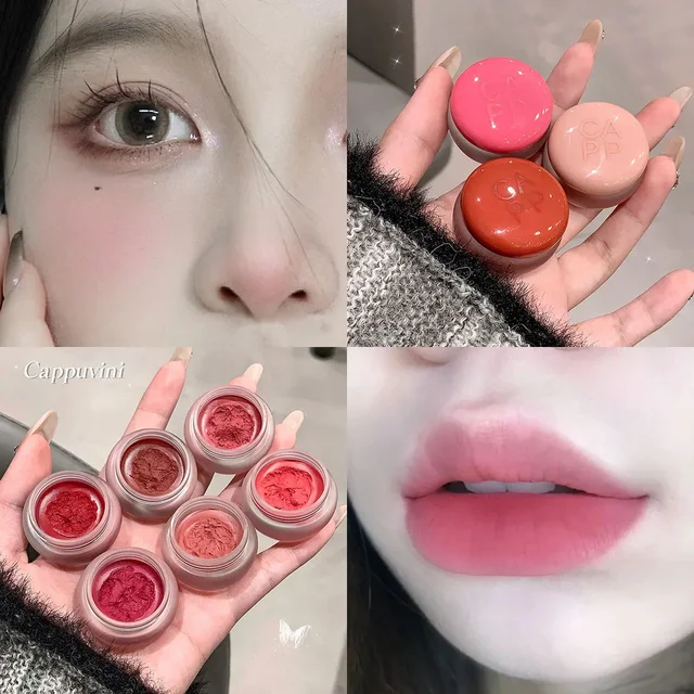 Canned Lip Mud Mist Lipstick Moisturizing Velvet Matte Mousse Solid Lip Gloss Cheek Blush Cream Tint Lips Makeup Korean Cosmetic