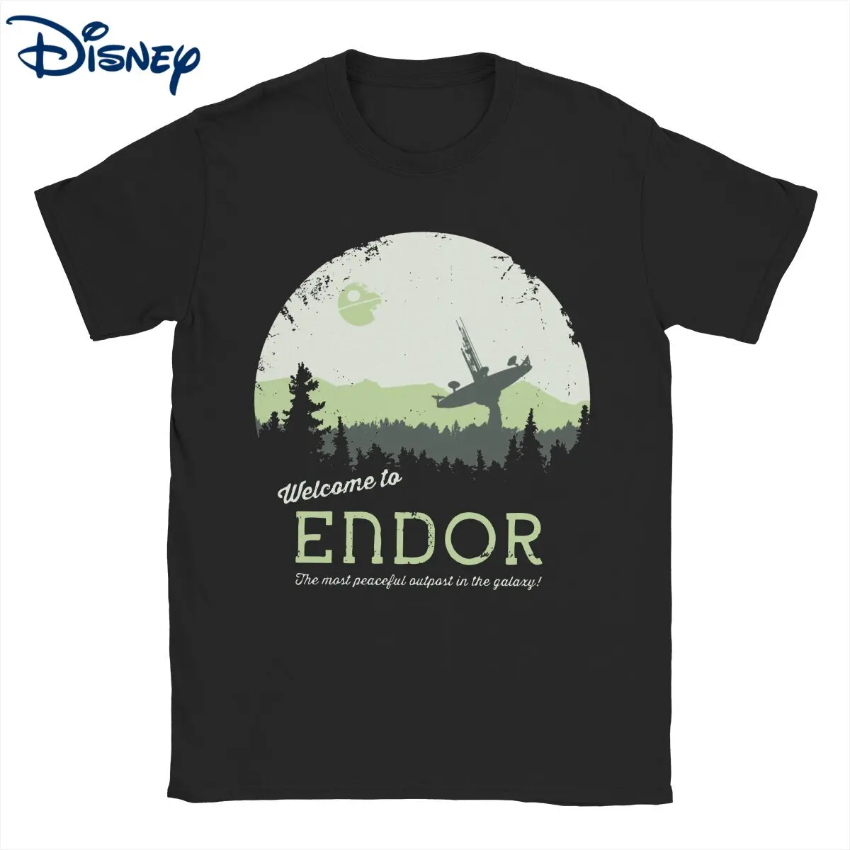 Disney Welcome To Endor Star Wars T Shirt Uomo 100% Cotone Vintage T-Shirt Girocollo T-Shirt Manica Corta Abbigliamento Estate