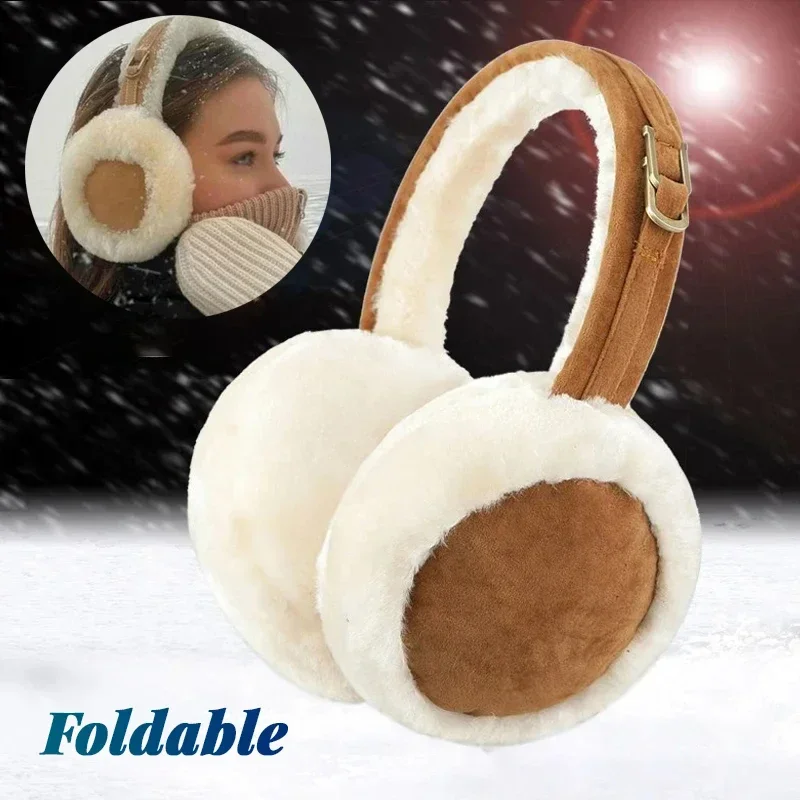 

Soft Warmer Ear Muffs Winter Plush Warm Earmuffs for Women Men Foldable Solid Color Earflap Outdoor Cold Protection EarMuffs