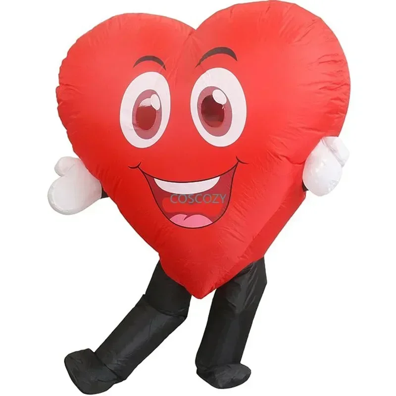 Cosplay Christmas Party Supply Happy Red Love Heart Inflatable Funny Costume Stage Performance Prop Gifts