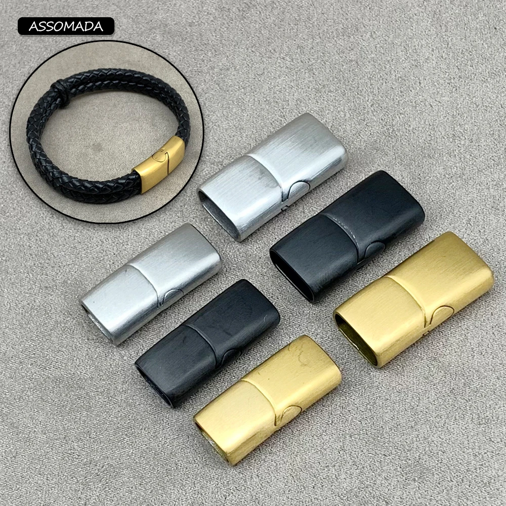 Hole 4x8mm 5x10mm 6x12mm Stainless Steel Magnetic Clasps For Bracelets Rope  DIY Leather Cord Connector Buckle Jewelry Findings