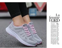 Women Casual Shoes Fashion Breathable Walking Mesh Flat Shoes Sneakers Women Gym Vulcanized Shoes White Female Footwear