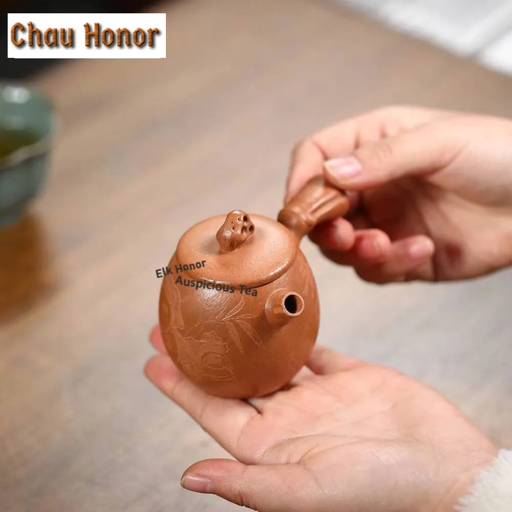 110ml High-grade Yixing Purple Clay Teapot Handmade Side Handle Tang Yu Tea Pot Classic Beauty Kettle Chinese Zisha Teaware Gift