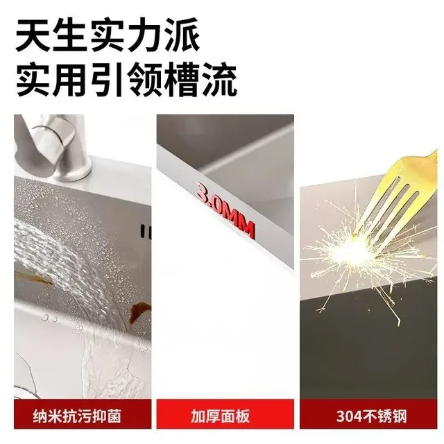 อ่างล้างจานสี่เหลี่ยมช่องเดียว 304 สแตนเลสล้างมือผักจานหนาเต็มรูปแบบของอ่างล้างจานแบบบูรณาการแปรง 2 อ่างล้างจานสี่เหลี่ยมช่องเดียว 304 สแตนเลสล้างมือผักจานหนาเต็มรูปแบบของอ่างล้างจานแบบบูรณาการแปรง 2