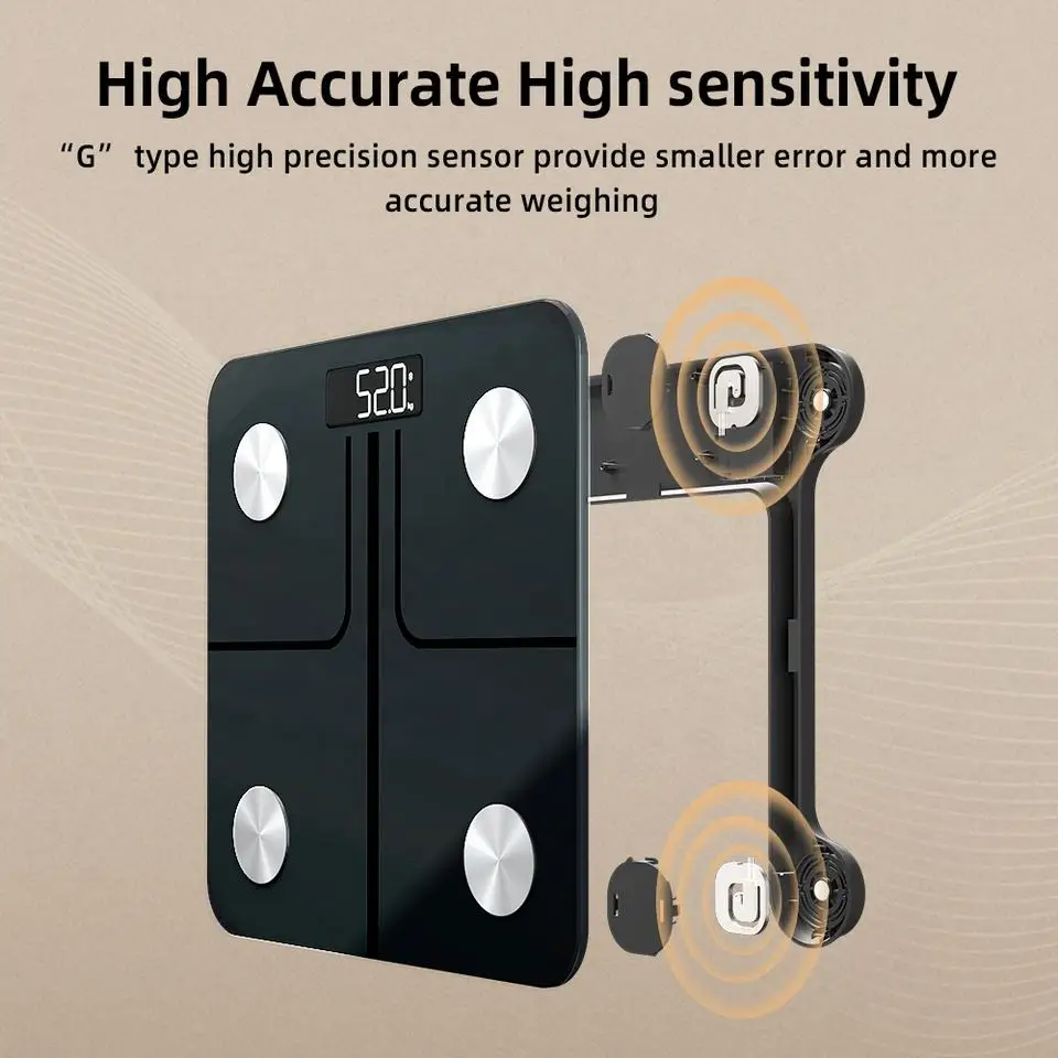 Body Fat Scale Weight Bathroom Smart Digital Bluetooth Scale with Smartphone App, Body Composition Monitor for Body Fat, BMI, Bo 3